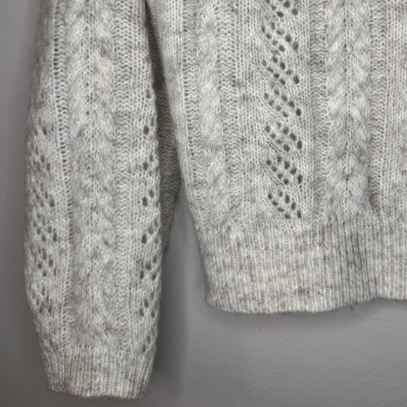 🟢3/$15 Dynamite Wool blend Long Sleeve Knit Sweater Cream White XS Good Cndtn - Picture 5 of 10